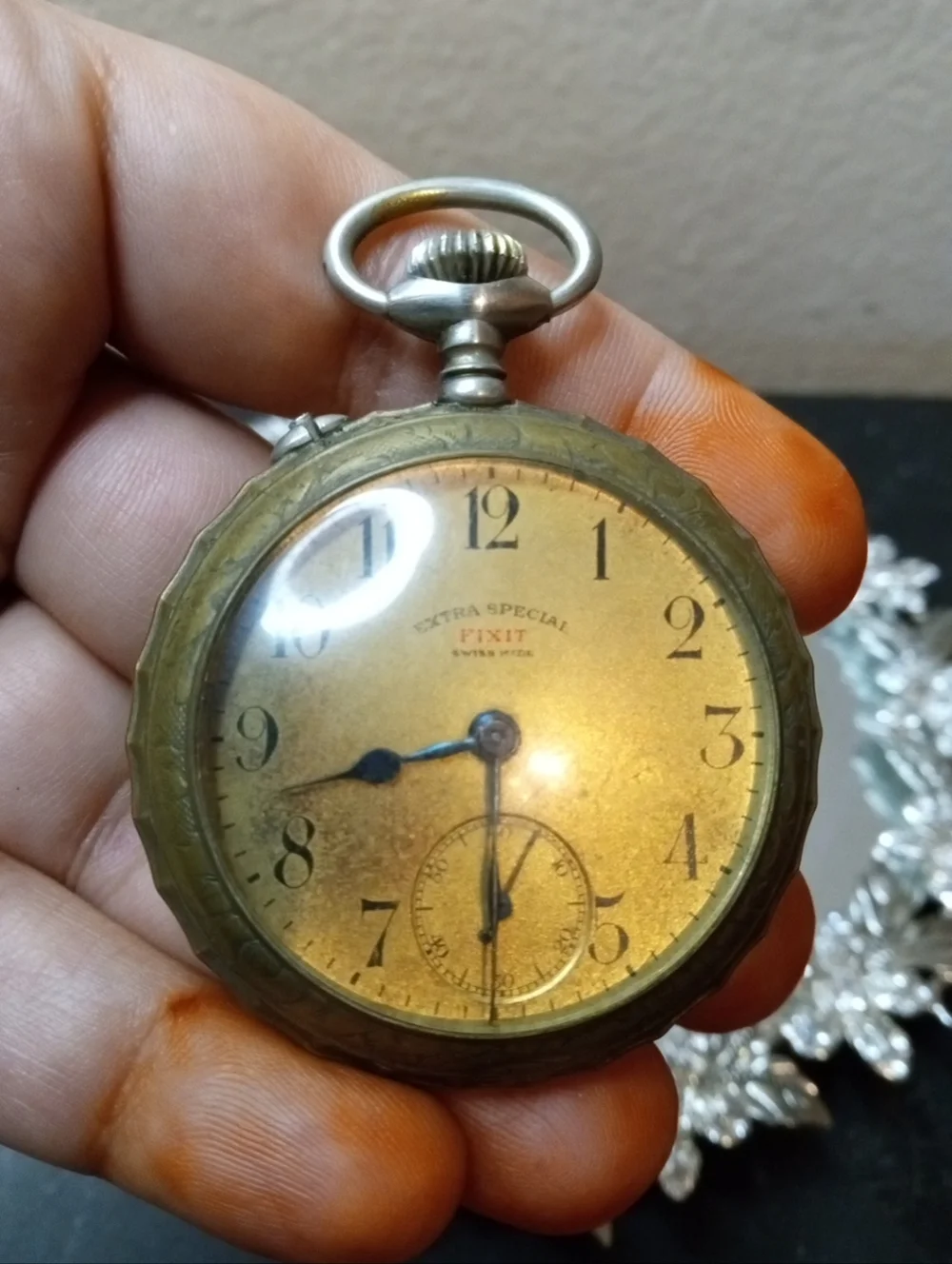 RARE VTG Swiss Mechanical manual-wind pocket watch.